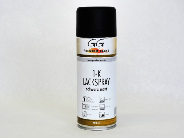 GG 1K Lackspray Schwarz Matt 400ml